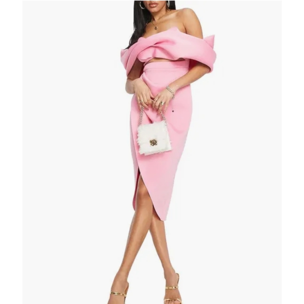 Elegant Pink Off-Shoulder Dress